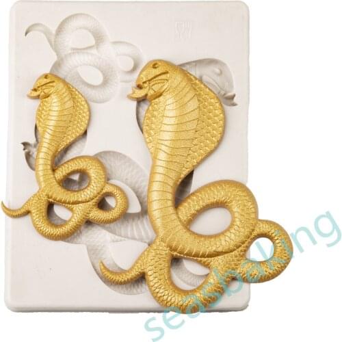 3D Cobra Snake Shape Silicone Molds Snake Fondant Cake Decorating Tools Gumpaste Sugar Paste Candy Chocolate Molds