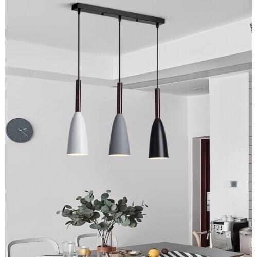 Modern 3 Lamp Ceiling Chandelier Nordic Minimalist Over Dining Table Kitchen Island Hanging Lamps Dining Room Ceiling Light E27