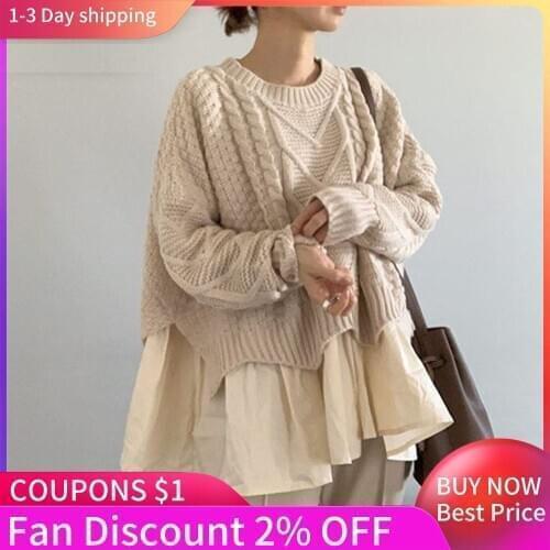2020 Fall/winter New Style Round Neck Pullover Regular Loose Sweater Trendy Casual Student Daily Sweater Outer Wear Japanese