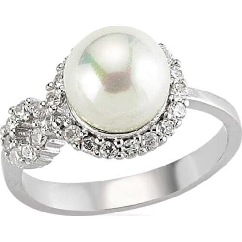 Tevuli 925 Sterling Silver Infinity Pearl Lady 'S Ring