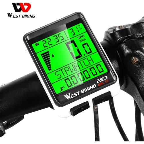 WEST BIKING Bicycle Computer Wireless MTB Road Bike Odometer Multifunction Cycling Stopwatch Speedometer Rainproof Bike Computer