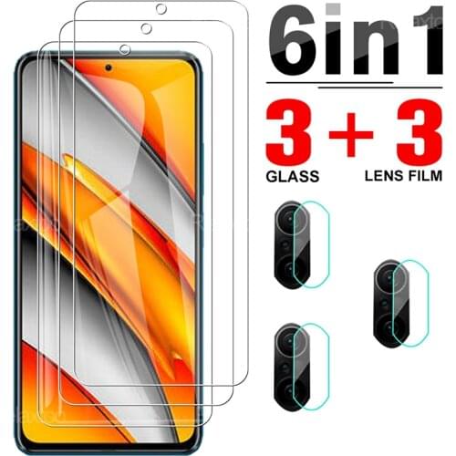 6 In 1 Full Cover Tempered Glass Protector For Xiaomi Poco F3 Camera Lens Protective Glass For Xiomi Poko Poxo PocoF3 F 3 6.67"