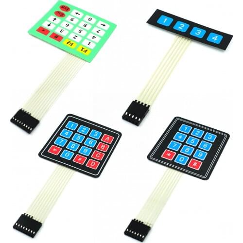 1*2 3 4 5 Key Button Membrane Switch 3*4 4X5 Matrix Array Keyboard 1X6 Keypad with LED Control Panel Pad DIY Kit For Arduino