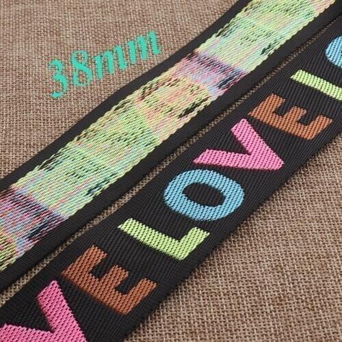1.5" Smooth Black Webbing Colorful Smooth Ribbon,Webbing Purse Strap Purse Bag,Tape Bag Handle Bag Purse Straps-38mm