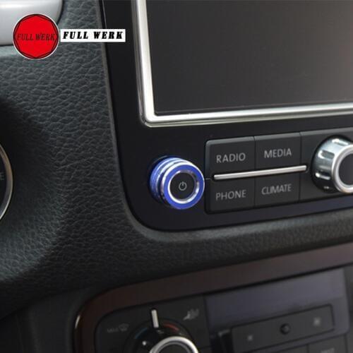 1pc Alum Alloy Car Styling Sound Control Knob Switch Button for VW Touareg 2011-2018 Center Volume Decoration Ring Trim Cover
