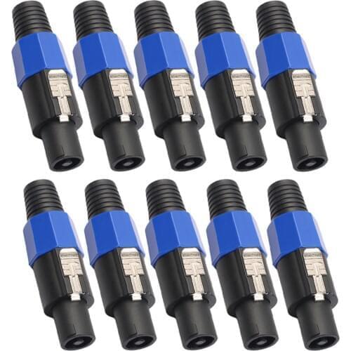 10Pcs/Lot 4-Pole 4Pin NL4FC Connector Ohm Plug Speaker Audio Cable Plug Adapter 4 Pin Speakon Female Jack Accessories
