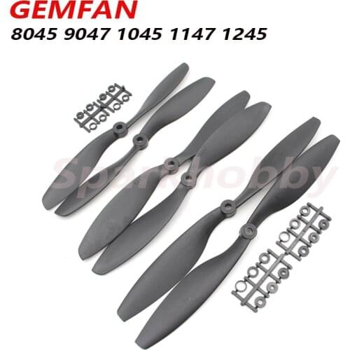2PCS/1pair Gemfan Carbon Nylon CW/CCW Propeller 8045 9047 1045 1147 1245 Blades Prop 6mm with paddle ring for RC Quadcopter