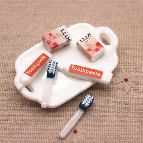 20pcs New 3D Resin Mini Simulation Scented Soap/Toothpaste/Toothbrush Flatback Cabochon Supply Home Decoration Charm Craft