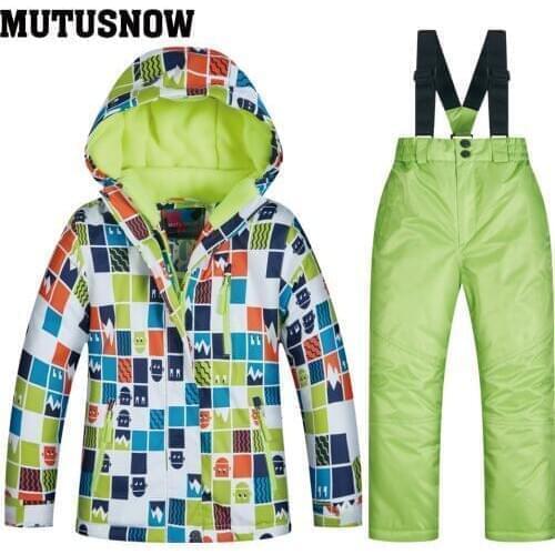 2020 Ski Suit Childrens Brands High Quality Skiwear Windproof Waterproof Girls Boys Snow Pants Warm Child Winter Snowboard Suit