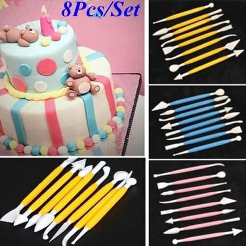 8Pcs/Set Manual Fondant Cake Carving Knife Kits Baking Decorating Tools Decoration Modelling DIY Tools