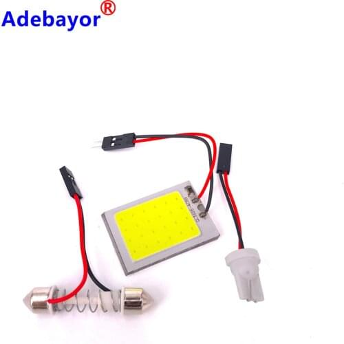 Adebayor 12X Roof C5W Cob W5W 24Led White Lamp Car Led Parking Auto Interior Panel Light Festoon Dome DC12V Lamp Reading Bulb