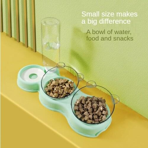 Double Bowl Automatic Pet Feeder Water Fountain Cat Bowl Dog Bowl Cat Bowl Cat Supplies Water Bowl Snacks Bowl Dog Accessories