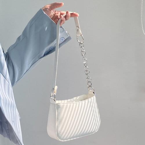 White underarm bag baguette bag summer niche design messenger bag 2021 new bag female shoulder small chain bag