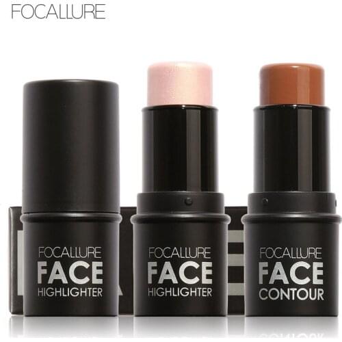 FOCALLURE Highlighter Makeup Glitter Contouring Bronzer For Face Shimmer Powder Creamy Texture illuminator Stick Women Cosmetics