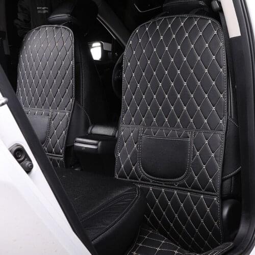 Car Seat Back Anti Kick Pad Leather Interior Auto Anti Scratch Protector Covers Seat-Back Protective Pads Waterproof Accessory