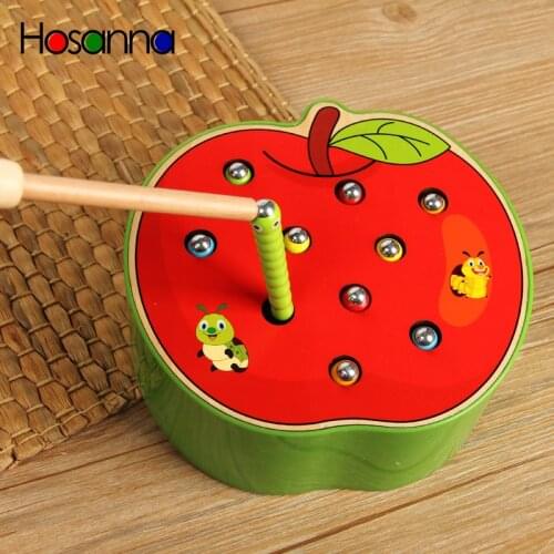 Baby Wooden Toys Catching Worms Puzzle Game Educational Kids Toys Memory Match Magnetic Early Pretend Play Toys For Children
