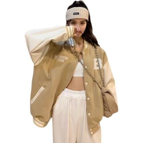 Harajuku American Baseball Jackets Coats Varsity Jacket Men Streetwear Embroidered Letters Bomber Jacket Hip Hop Unisex