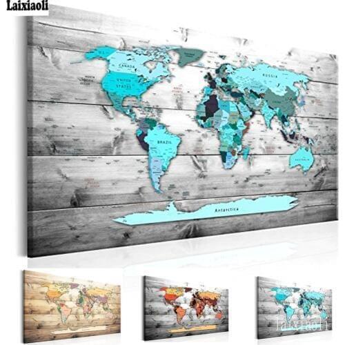 "World Map"5D DIY Diamond Painting Full Square drill Handicraft Cross Stitch Diamond Embroidery picture by numbers office decor