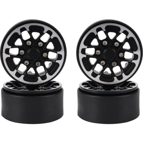 4PCS Metal 1.9 Beadlock Wheel Rims Hub for 1/10 RC Crawler Car Jeep Wrangler Axial SCX10 90046 Traxxas TRX4 Parts