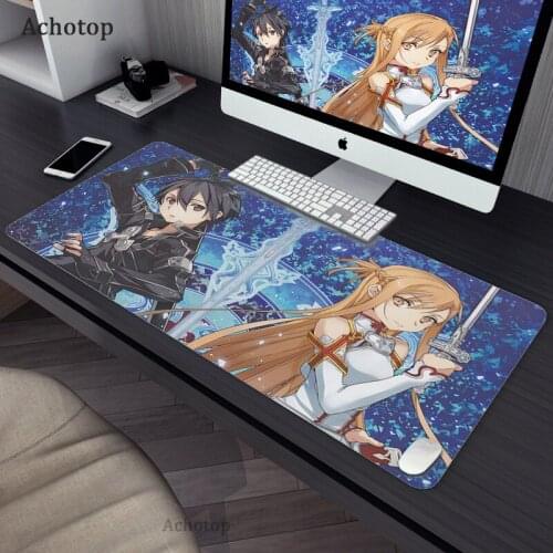 Mouse Pad Anime Mousepad Sword Art Online Gamer Gaming Mouse Pad 80x30cm Large Computer Keyboard Mouse Mat PC Notebook Desk Mat