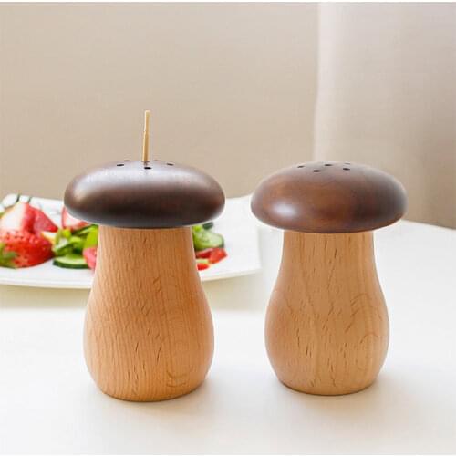 Solid wood black walnut mushroom toothpick container creative cute toothpick box Japanese Restaurant Hotel log toothpick can