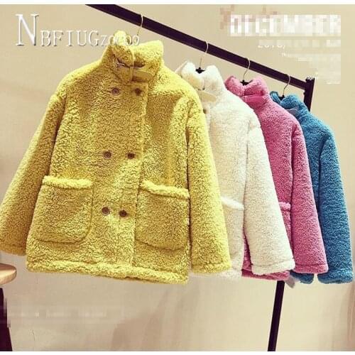 Imitation Lambswool Women Coat Short Style 2020 Winter New Korean Loose Female Jacket