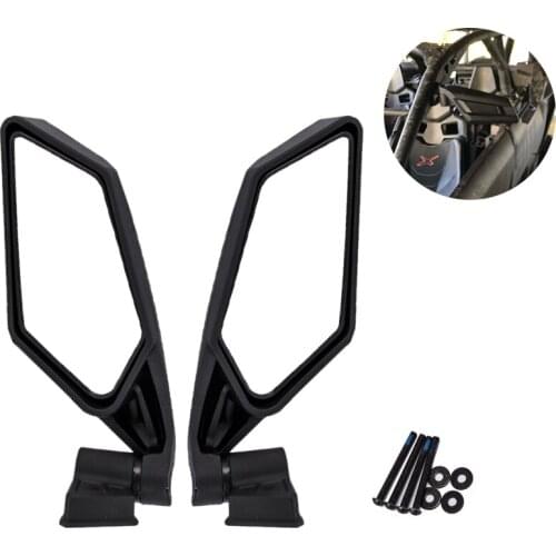 Left & Right UTV Side View Mirrors Rearview Mirror Adjustable for Can Am Maverick X3 for Suzuki King Quad 2017 2018 2019