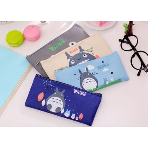 Cute Novelty Totoro Oxford Pencil Case Cartoon Pencil Bag Stationery Storage Organizer Case material escolar Student Prize