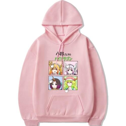 Cute Miss Kobayashis Dragon Maid Anime Hoodies Sweatshirts Women Streetwear Clothes Harajuku Casual Gothic Long Sleeves Manga