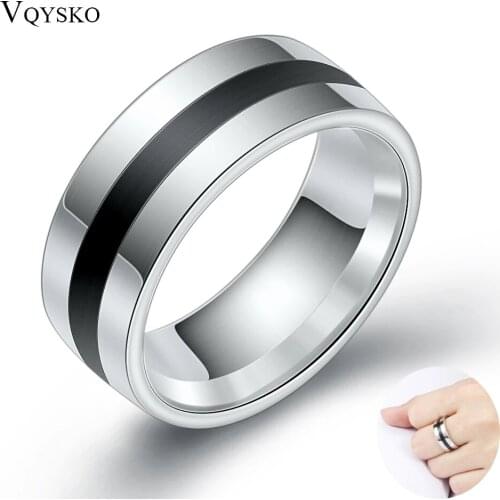 Fashion Men Ring Black Punk Jewelry Stainless Steel Rings For Man Classic Bright Polished Christmas Gifts High Quality