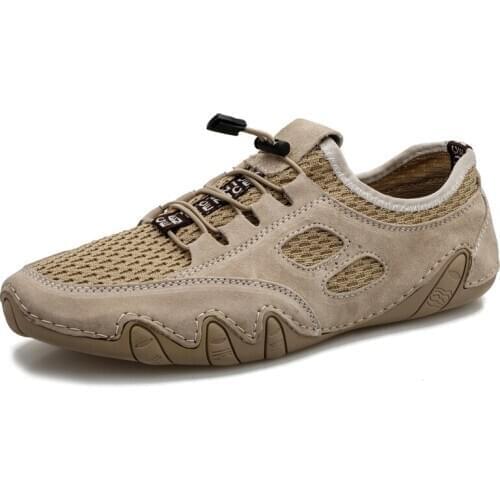 Men Casual Shoes Men Loafers Genuine Leather Flat Lace Up High Quality Designer Shoes Men Moccasins Sneaker Footwear Male