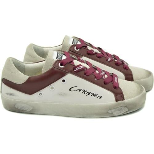 CANGMA Luxury Brand Designer Shoes White Wine Genuine Leather Handmade Man Vintage Platform Sneakers Male 2021