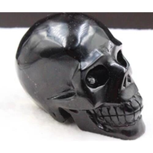 Natural black obsidian Mahawk skull hand engraved bsidian crystal skull healing for decoration
