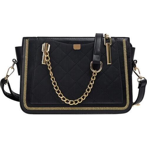 New Luxury Rivet Handbag Women Bag Designer Brand Metal Chain Tote Bags Casual PU Leather Crossbody Bag