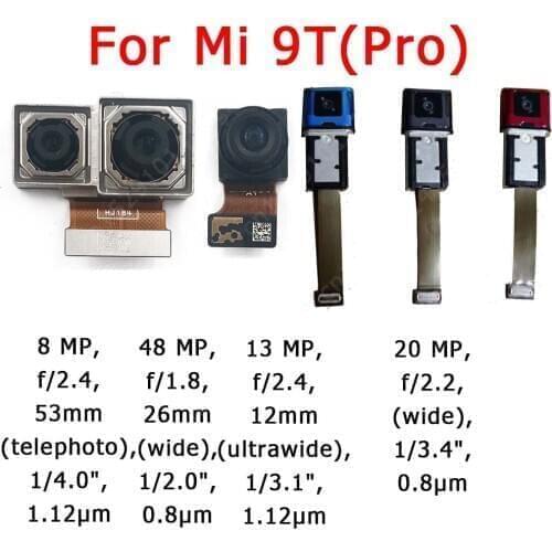 Original Front Rear Back Camera For Xiaomi Mi 9T Redmi K20 Pro Main Facing Camera Module Flex Cable Replacement Spare Parts