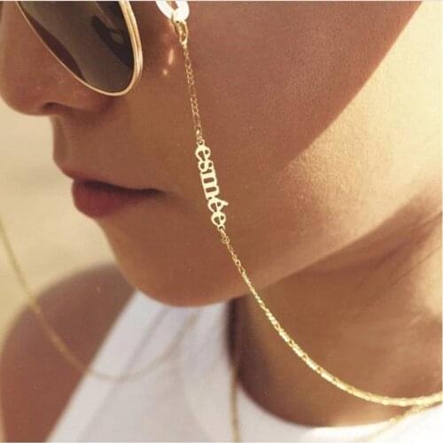 Personalized Jewelry Chic Customized Stainless Steel Glasses Chain for Women Sunglasses Straps Lanyard Custom Name Mask Chain
