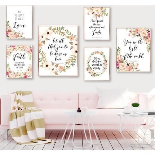 Posters and Prints Bible Verse Canvas Painting Poster Christian Wall Art Inspirational Quote Pictures for Living Room Home Decor
