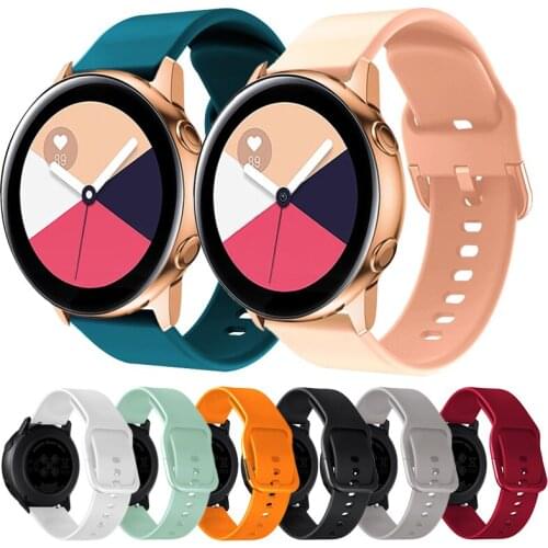 Silicone 20mm Band Strap For Samsung Galaxy Watch Active 2 40/44mm / 3 41mm smartwatch Sports wristband For Huawei GT 2 42mm