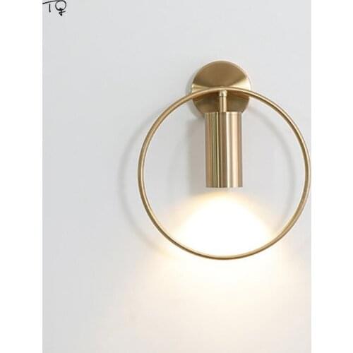 Nordic Luxury Designer Round Wall Lamp Metal Iron Art Gold Black Led Indoor Lighting Restaurant Bedside Aisle Bedroom Background