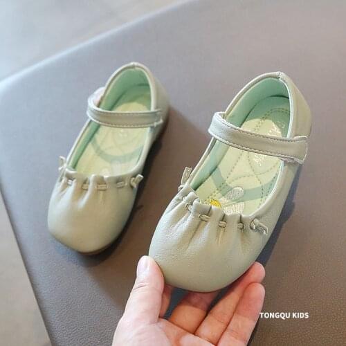 NewGirls' PU Leather Shoes Spring Autumn Childres Single Shoes Korean Version Of Princess Shoes Garden Shoes Toddler Girl Shoes