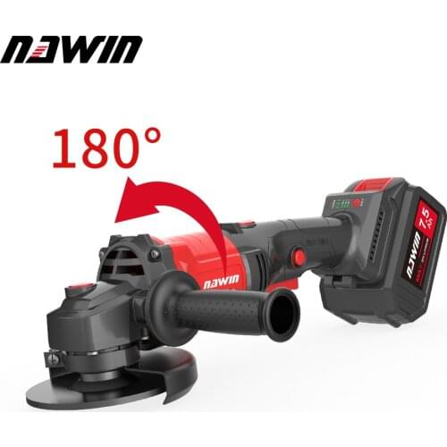 NAWIN 125mm 3 Speed Brushless Electric Angle Grinder Machine DIY Woodworking Power Tool For 20V Battery
