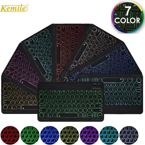Ultra Slim backlit Keyboard For apple IOS For Samsung Android Tablet Win For iPad 9.7 10.5 Bluetooth Keyboard wireless keypad