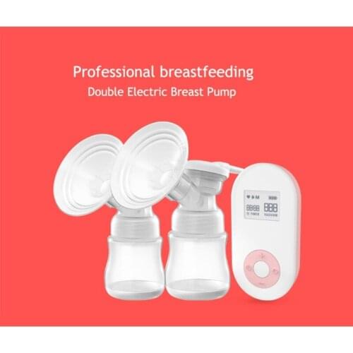Smart Electric Double Breast Pump Full Silicone Portable Baby Nipple Silence Suction Cup Feeding Milk Bottles Charging