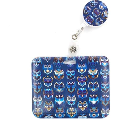 Funny Cute Owl Meme Fashion Women Card Holder Lanyard Colorful Retractable Badge Reel Nurse Doctor Student Clips Badge Holder