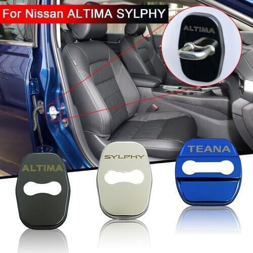 4PCS Car Door Lock Stainless steel car accessories interior cover for Nissan ALTIMA TEANA j31 j32 j33 Bluebird Sylphy 1 2 3