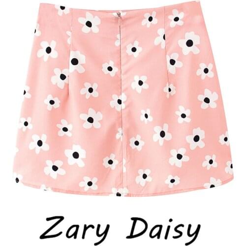 Zary Daisy 2021 summer new slim and versatile French suspender bandage printed floral short dress