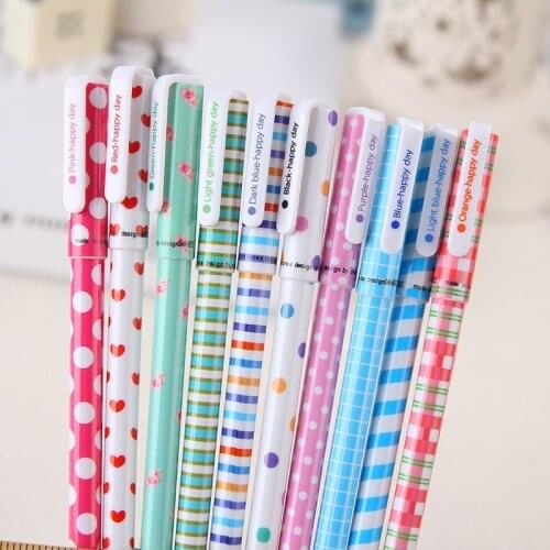 10pcs/set Gel Pen Korean Stationery Gel Pens Color Cute Pens Creativity Gel Ink Pen Office Accessories Cute Stationary Supplies