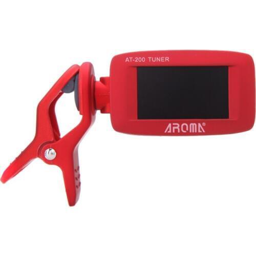 10pcs/lot AROMA AT200 Electronic Digital Tuner for Guitar Bass Violin Ukulele Chromatic Potable LCD Screen clipon Free Shipping