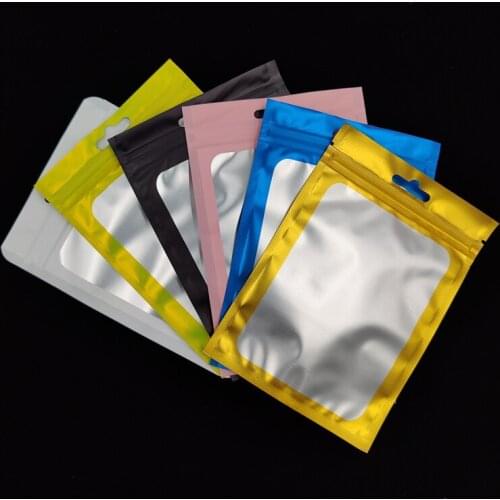 100Pcs Matte Zip lock Plastic Packing Bag Aluminum Foil Hologram False Eyelash Pouch Small Water Proof Zipper Reclosable 6*10cm