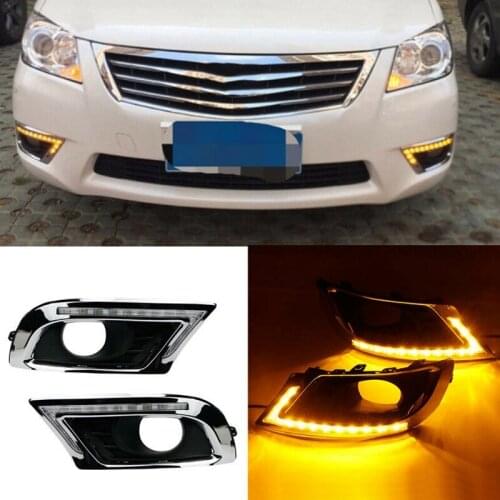 2Pcs Car DRL LED Daytime Running Light Turn Signal Fog Lamp for Toyota Camry 2009-2011